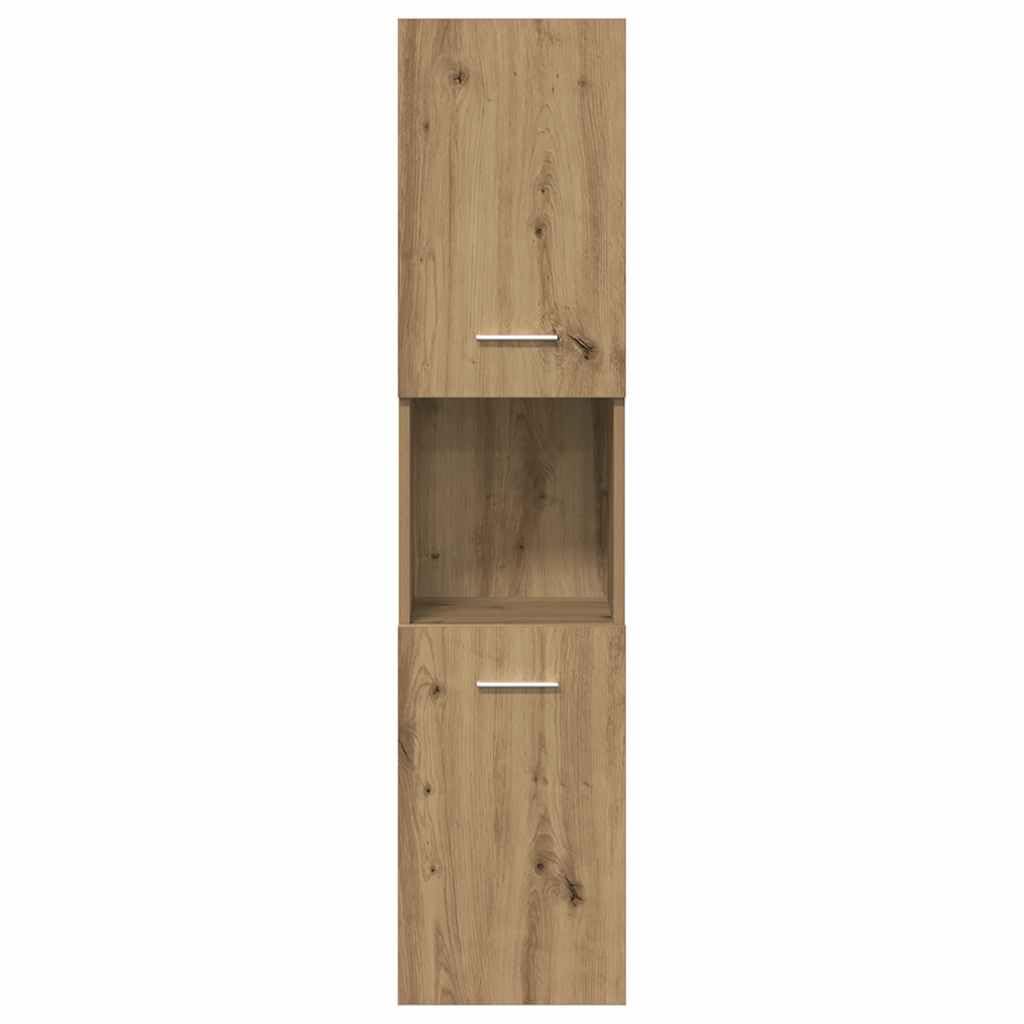 Juego de muebles de baño de 3 piezas, roble Artisan, 90 cm, armario bajo lavabo con espejo y armario alto, espacio de almacenamiento, moderno y resistente, para baños pequeños
