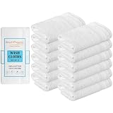 #1 Premium Soft Washcloth, Face Towels, 12pk – White