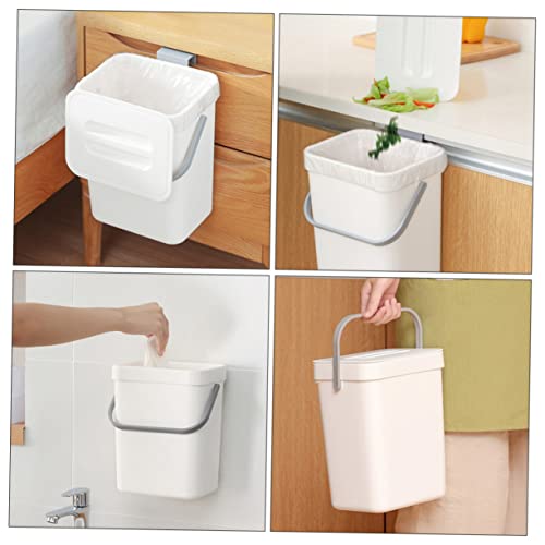Caneca de basura colgante rectangular para cocina blanca miniatura 5