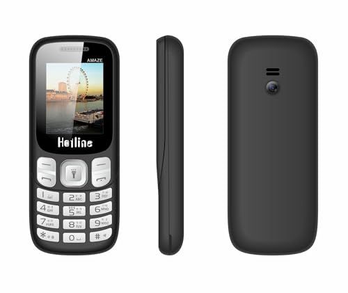Image of HOTLINE H312 Dual SIM Keypad Mobile Phone | 1.77 inch Display | Wireless FM | Digital Camera | Expandable Memory | LED Torch and Long Battery Life (Black)