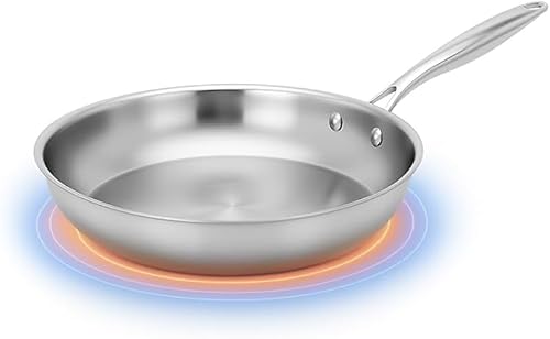 Santa Clara | Sartén 20 cm Acero Inoxidable 18/10 Trifusión sin Revestimiento para Inducción, Apta Horno Gas Vitro, Cocina Saludable, Sartén Acero Inoxidable Sin Tóxic