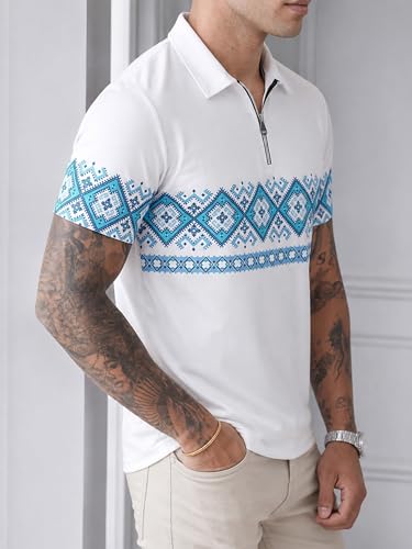 Image of Noble Monk Men's Regular Fit Polo Neck T-Shirt | Half Sleeve