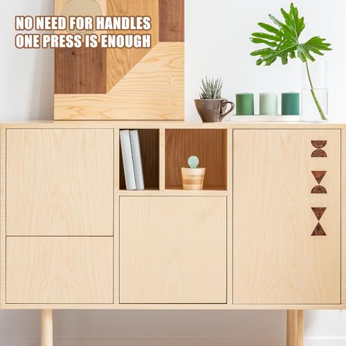 Sixfolo 4 Stück Magnet Drucktüröffner Doppelt Magnetisch Druckschnäpper Push to Open Türöffner Schwarz Möbel Federschnäpper Magnetverschluss mit Schrauben für Schranktüren,Bücherschränken,Schubladen