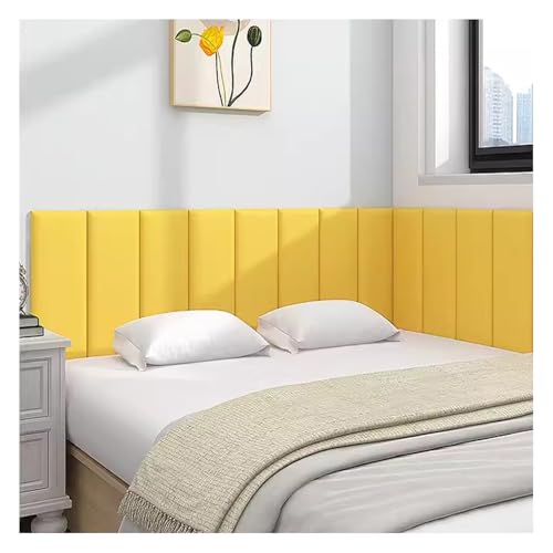 Tête de lit capitonnée autocollante jaune lit King Size ZLBYGM