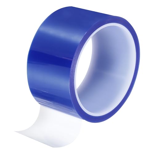 Image of uxcell Blue Heat Tape, 1 Roll 50mmx33m 108ft High Temperature Heat Resistant Tape for Sublimation,Heat Vinyl Press,Heat Transfer, Circuit Board, No Residue