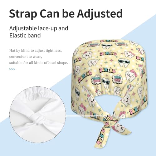 Image of Unisex Adjustable Surgical Sweatband - Elastic Bandage Cap - Scrub Caps for Nurse Working Cap