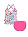 iEFiEL Meerjungfrau Bikini Set Mädchen Tankini Badeanzug Sommer Badebekleidung mit Fischschuppen gr. 98 104 116 128 140 152 164 Rosa B 128