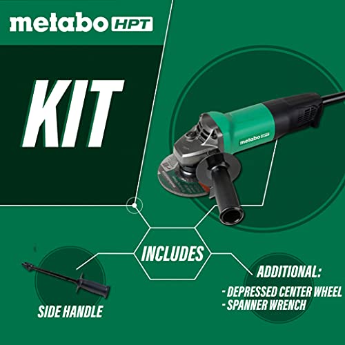 Metabo Hpt 4-1/2-Inch Angle Grinder | Non-Locking Paddle Switch | 7.9 Amp | Smallest Grip Circumference In Its Class | 900W Input Motor | Lightweight | Dual-Position Handle (G12Sq2) #TOP2