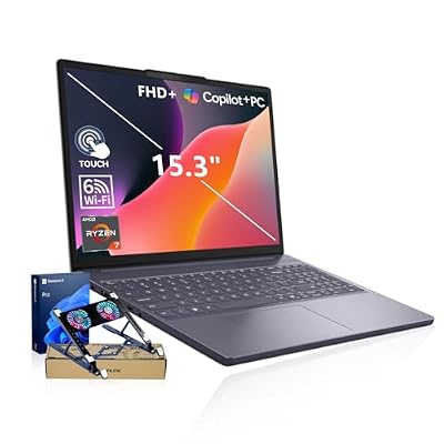 Lenovo IdeaPad Slim 3 15.3" FHD+ Touchscreen Laptop, Latest Gen AMD Ryzen 7 170(>i5-13420H), Radeon 680M Graphics, 32GB DDR5, 1TB SSD, Wi-Fi 6, Numeric Keypad, Windows 11Pro, Grey, w/PCO Cooler