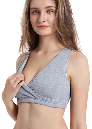 Image of CAKYE 4 Pack Nursing Bras for Breastfeeding Maternity Cotton Sleep Bralette