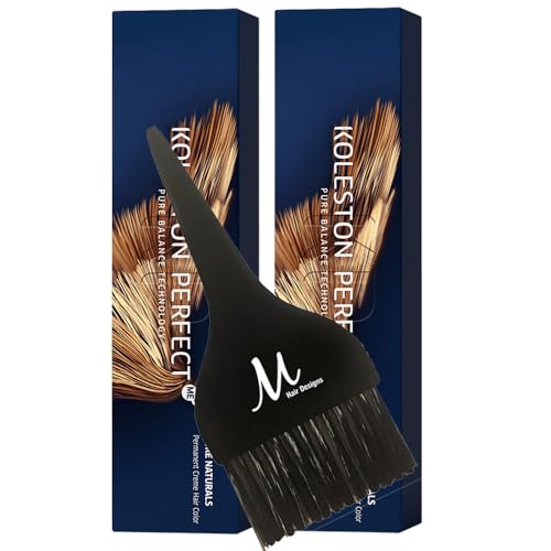 Koleston Perfect ME+ 33/0 Intense Dark Brown/Natural Permanent Hair Color Creme 2 Ounce (Pack of 2) With Tint Brush - Long-Lasting Gray Coverage – Use with Welloxon Developer
