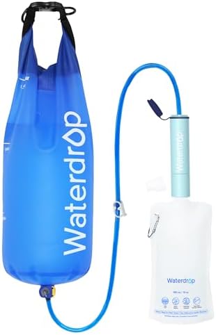 Waterdrop Gravity Water Filter Straw, Camping Water Filter, 0.1 Micron