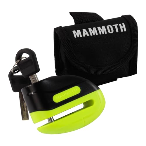 Mammoth Security Motorcycle Disc Lock Rouge Anti-Theft Brake Disclock (Yellow, 6Mm Pin)
