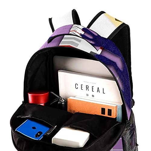 Sac à dos décontracté marbre violet et vert léger pour le quotidien - 4