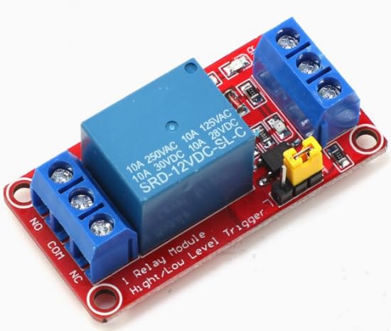 Relay Module with high and Low Level Trigger Development Board, optocoupler Isolation [(1 Channel 12V red Board)(5Pcs)]