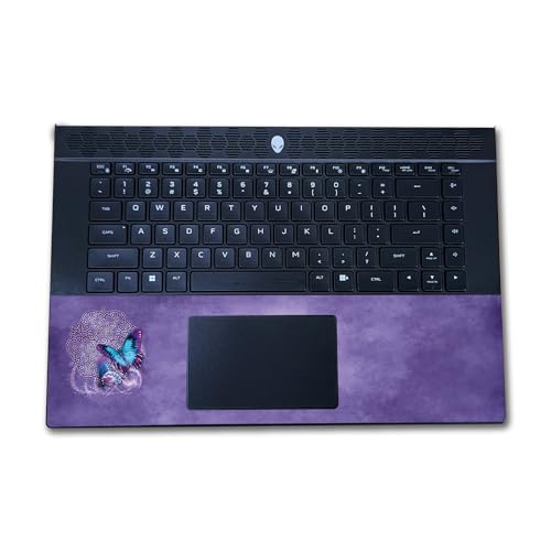 Image of Laptop Skin Compatible with Alienware M16 R2 (2024) - Celtic Butterflies - Premium 3M Vinyl Protective Wrap Decal Cover - Easy to Apply | Crafted in The USA by MightySkins