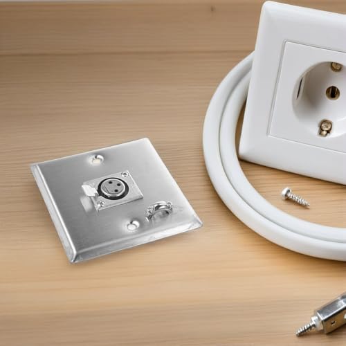 Conector XLR de 3 pines para chasis de altavoz con goma plata y transmision estable 7