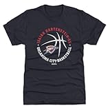 500 LEVEL Isaiah Hartenstein Oklahoma City Thunder Men's Premium T-Shirt - Isaiah Hartenstein Oklahoma City Thunder Player Ball WHT (Tri Navy, Large)