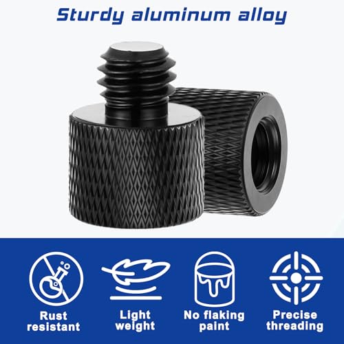 6 Pcs Stativ Schraube Adapter 1/4 auf 3/8 Zoll Gewinde Stativ Adapter Kamera Schrauben Adapters Kamera Gewindeadapter für Kamerastative Mikrofonstativ Lampenstative (Schwarz)