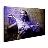 islandburner Bild auf Leinwand Junge Frau Grunge 