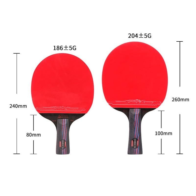 JITEM Ping Pong Paddle with Carrying Case | Professional Table Tennis Paddle | Chinese Table Tennis Racket | Offering Good Speed and More Spin(Color:B), Size