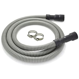 Universal Dishwasher Drain Hose – 6 Ft Discharge Hose – Corrugated and Flexible Dishwasher Hose Drain Replacement with Clamp