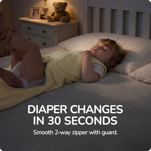 Image of Baby Sleep Sack 12-18 Months 0.5 Tog, Supersoft Thermostatic Cotton Toddler Sleeping Sack for Babies Infant, 2-Way Zipper Baby Wearable Blanket for Summer Blue