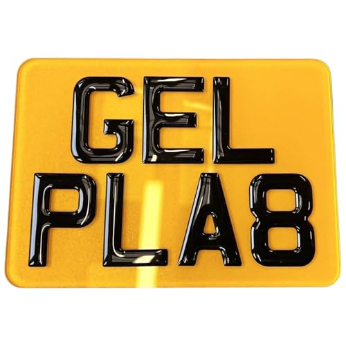 PremiumPlates Acrylic/Number/Plate Motorbike/Car/Lorries Rear/Yellow 2D | 3D | 4D | 4D Gel | 9x7 Bike/Automotive UK/Road/ 100%|Legal