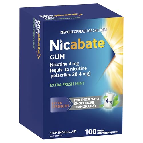 Nicabate Extra Strength Extra Fresh Mint 4mg Nicotine Gum (Pack of 100)