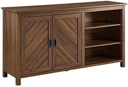 Walker Edison Modern Wood Grooved Buffet Sideboard with Open Stor...