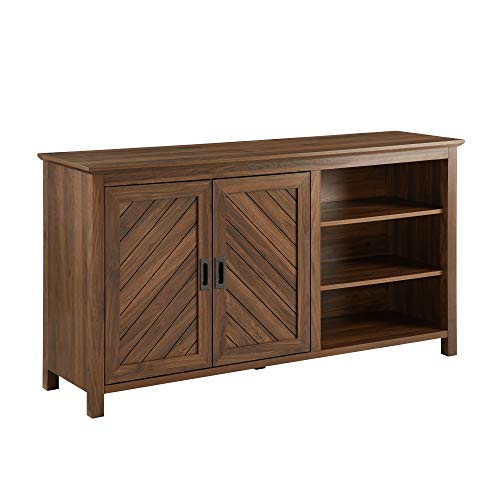 Walker Edison Modern Wood Grooved Buffet Sideboard with...