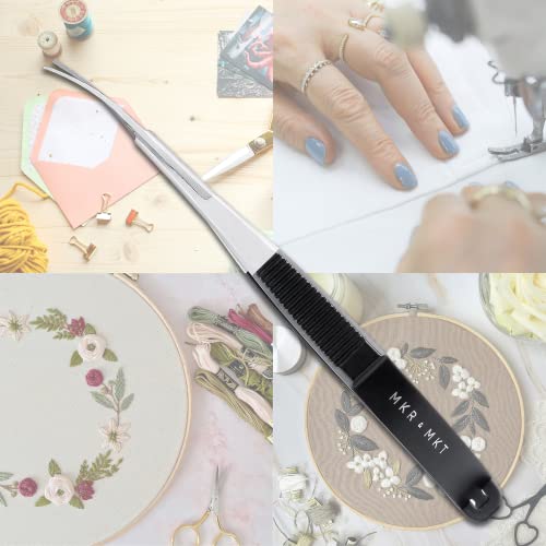 Maker And Market Spring Action Curved Blade 4.5 Inch Scissors For Applique, Embroidery, Fabric, Thread, Knitting, Sewing, Arts & Craft (Curved Blade) #TOP5