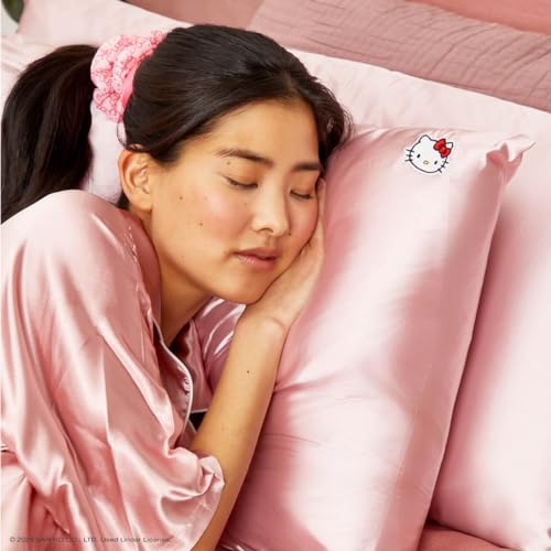 Kitsch Kissenbezug aus Satin mit Hello Kitty-Motiv, Reißverschluss, gut für Haare, weicher als Seide, kühlend, maschinenwaschbar… – Ansicht 5