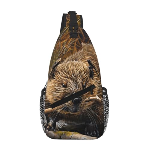 Bolsa de pecho cruzada para evitar molestias de peso con estampado diagonal ligero
