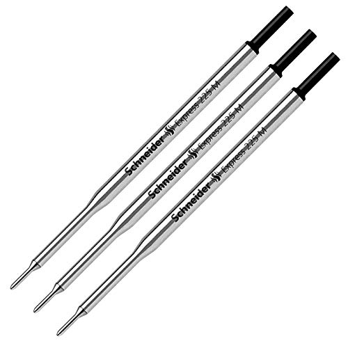 Schneider Express 225 lot de 3 recharges pte moyenne noir pour stylo bille