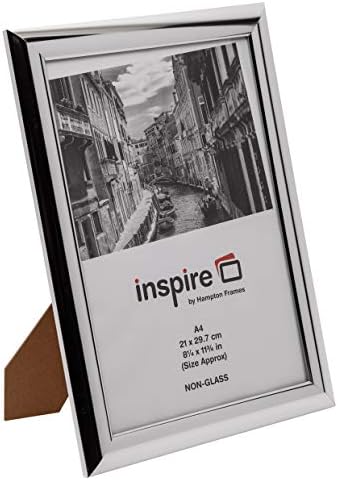 Hampton Frames SHINY Poster Certificate Photo Frame Acrylic (Non Glass) Silver A4 (21x30cm) PILA4SHINNG