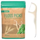 Y-Kelin Twin-Line Dental Floss Stick -100 Pcs Eco-Friendly Wheat Straw Floss Picks, Dental Floss, Teeth Cleaning,Sustainable & Reusable, Vegan & Cruelty-Free