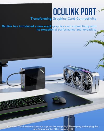 Image of GMKtec Gaming Mini PC AMD Ryzen 7 8845HS (Turbo 5.1GHz) 32GB DDR5 512GB PCIe 4.0 SSD Dual i226V NIC /Oculink Port /USB-C 4 * 2 / HDMI 2.1 DP2.1 / Radeon 780M K8PLUS