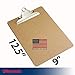 Officemate Recycled Wood Clipboard, 6 Inch Clip, 1 Pack Clipboard, Letter Size (9 x 12.5 Inches), Brown (83100)