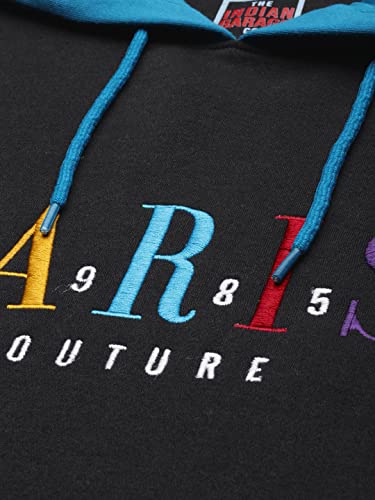 Image of The Indian Garage Co Men Regular Fit Placement Embroidery Overhead Hooded Sweatshirt