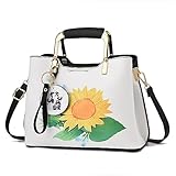 Nevenka Purses and Handbags for Women Top Handle Satchel Shoulder Bags Ladies Leather Totes (sunflower)