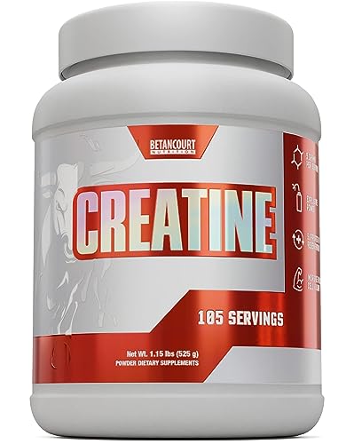 Betancourt Nutrition Creatine Monohydrate Powder Supplement | Muscle Volume, Exercise Recovery, Explosive Power | 525 Grams, 105 Servings (Unflavored)