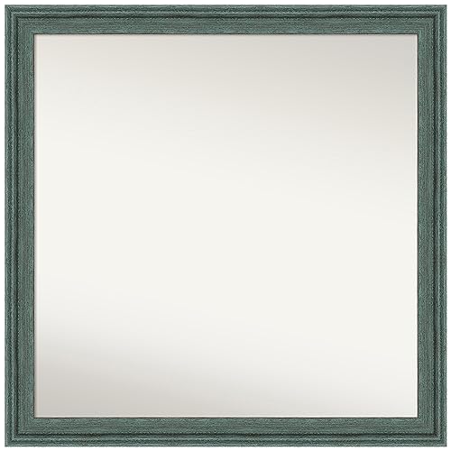 Amanti Art Blue Wall Mirror 29x29 Upcycled Teal Grey Square