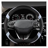 Funda Volante Coche Funda para Volante Coche En Forma D para Elantra 4 para Sport 2015-2019 Accesorios Volante Automóvil(Azul)