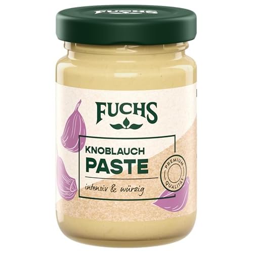 Fuchs Gewürze - Knoblauchpaste | Intensiv-würzige Würzpaste mit natürlichen Zutaten, mit 87% Knoblauch | 100 g in wiederverschließbarem Glas