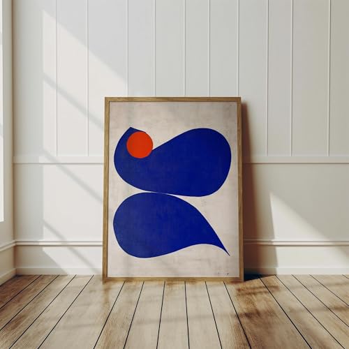 Tableau abstrait bleu méditerranéen pour décoration murale de salon moderne