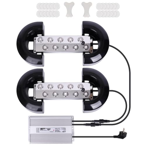 MOGOULUA Nebelmacher 20 Kopf 14L/H 2 in 1 Ultraschall Nebelgerät mit 720W Wasserdichtem Netzteil Schweres Nebelgerät Innenhof Nebel Luftbefeuchter Teich Nebelgerät für Gartenbau Gewächshauslandschaft