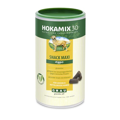 Grau - das Original - HOKAMIX30 Snack Maxi Veggie, der gesunde vegetarischer Snack mit 30 wichtigen Kräutern, 1er Pack (1 x 800g), Ergänzungsfuttermittel für Hunde