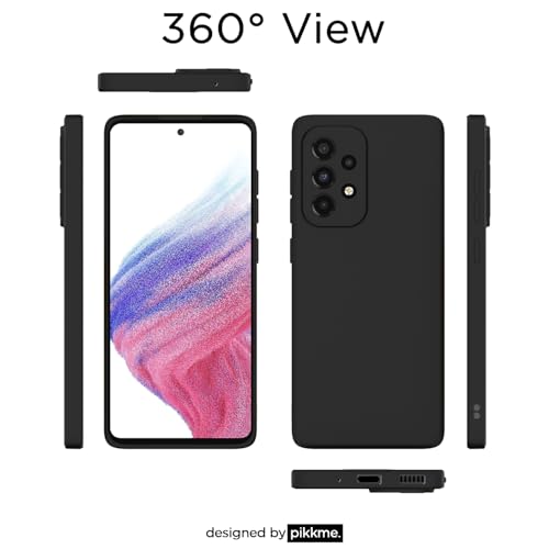 Image of Outlouders Back Cover for Samsung Galaxy A53 5G | Camera Protection | Durable Soft Matte Silicone Bumper Case (Black)