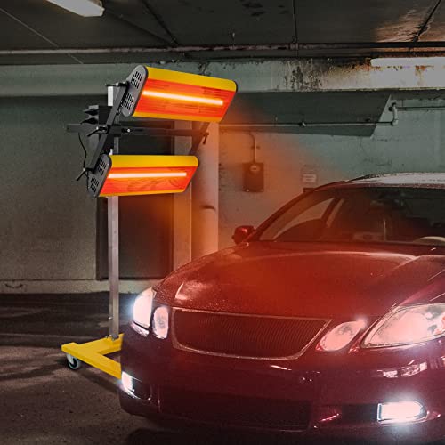 Solary Infrared Paint Baking Lamp, 2100W Short Wave Infrared Paint Heater Lamp, Car Bodywork Repair Paint Dryer, 1-60Min Timing (Yellow) #TOP6